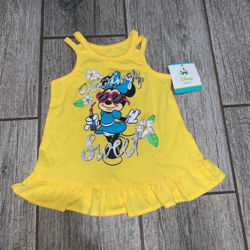 Disney Baby Minnie Mouse Amazingly Sweet Dress 18M Yellow NWT
